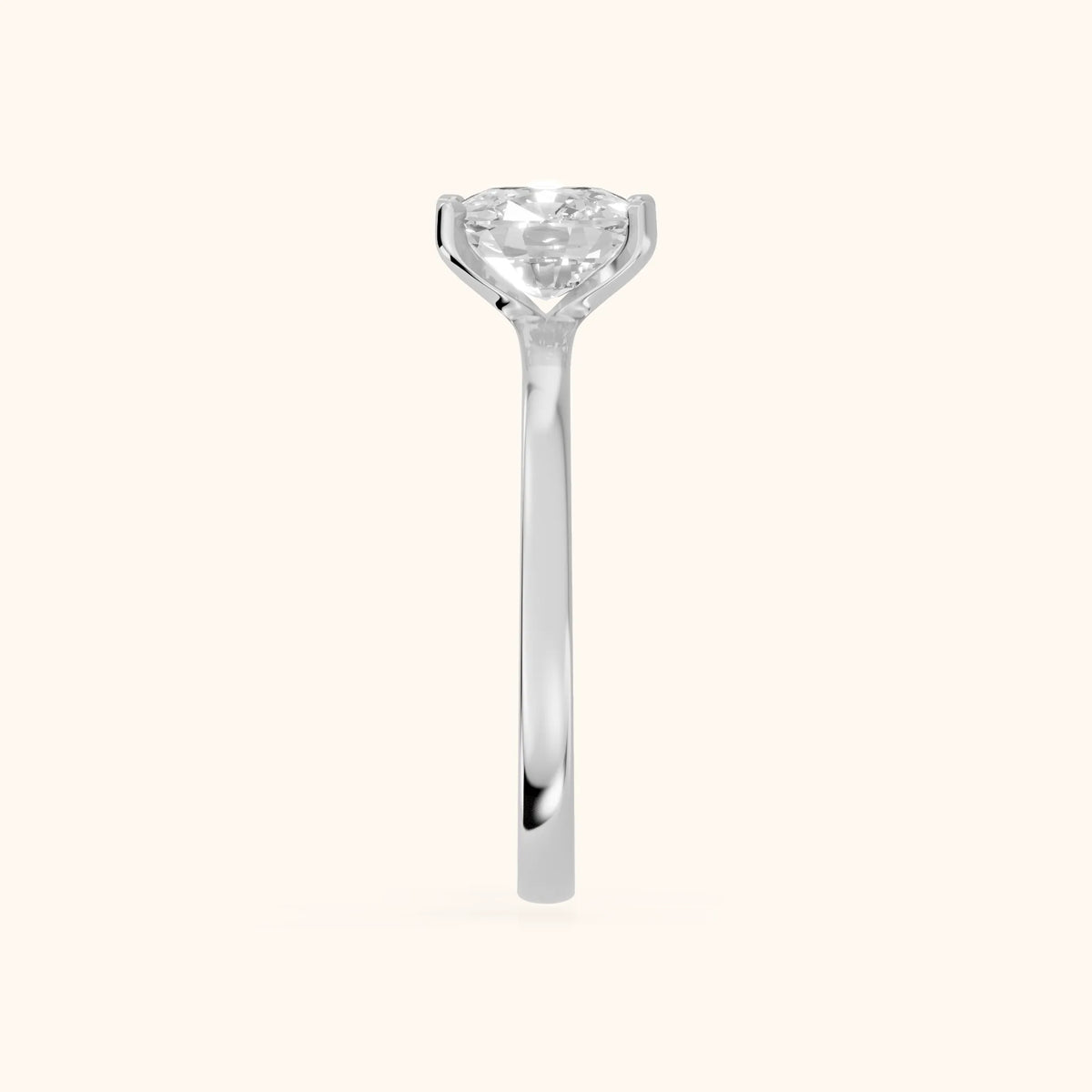 Matilda Cathedral Solitaire Cushion Diamond Engagement Ring in White Gold - SideView.webp