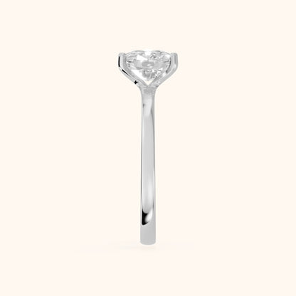 Matilda Cathedral Solitaire Cushion Diamond Engagement Ring in White Gold - SideView.webp