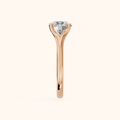 Nell Split Shank Solitaire Round Diamond Engagement Ring in Rose Gold - SideView.webp