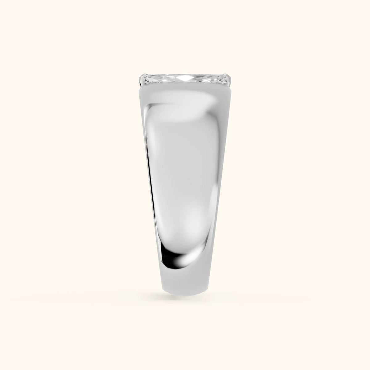 Marta Low Dome Marquise Diamond Wedding Band in Silver - SideView
