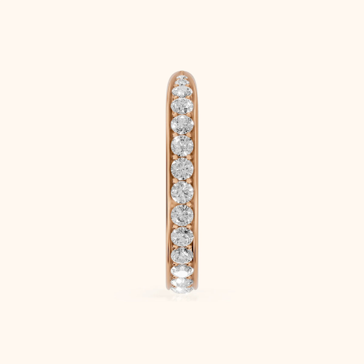 Clara Tapered Riviera Round Diamond Eternity Band in Rose Gold - SideView