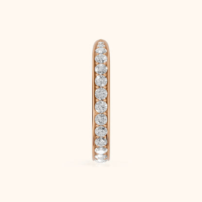 Clara Tapered Riviera Round Diamond Eternity Band in Rose Gold - SideView