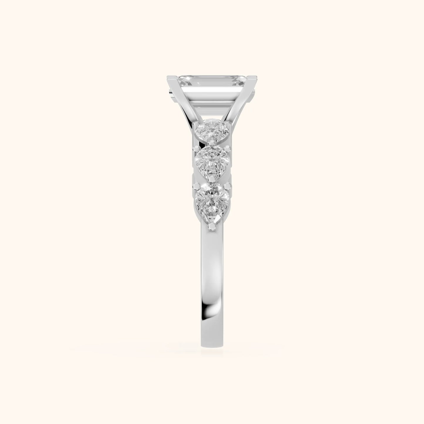Iris Emerald Diamond Bridal Set in Platinum - SideView