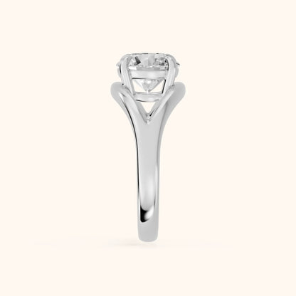 Madeleine Split Shank Round Diamond Engagement Ring in Silver - SideView.webp