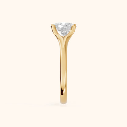 Nell Split Shank Solitaire Cushion Diamond Engagement Ring in Yellow Gold - SideView.webp