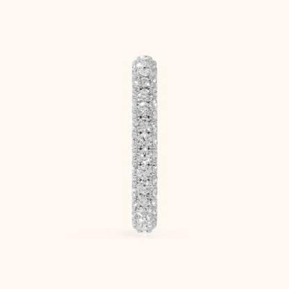 Candela Micropavé Round Diamond Eternity Band in Silver - SideView