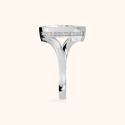 Marigold Bezel Bypass Marquise Diamond Engagement Ring in White Gold - SideView.webp