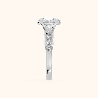 Iris Oval Diamond Bridal Set in Platinum - SideView