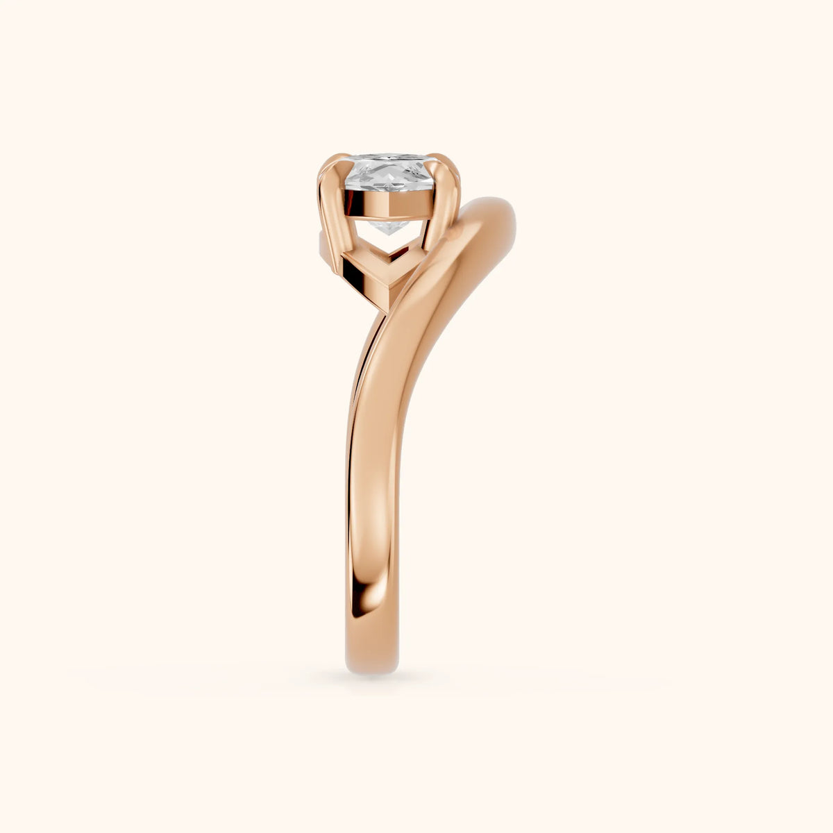 Katherine East-West Bypass Marquise Diamond Engagement Ring in Rose Gold - SideView.webp