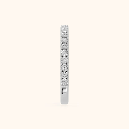 Jaya French Pavé Round Diamond Half Eternity Band in White Gold - SideView