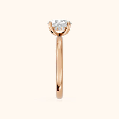 Charlotte Charm Cushion Diamond Solitaire Ring in Rose Gold - SideView