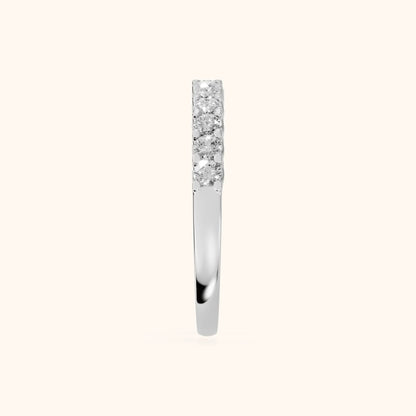 Chantal Shared Prong Round Diamond Half Eternity Band in White Gold - SideView