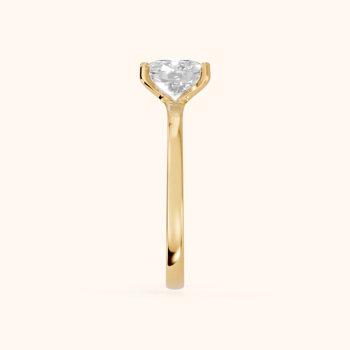 Matilda Cathedral Solitaire Cushion Diamond Engagement Ring in Yellow Gold - SideView.webp