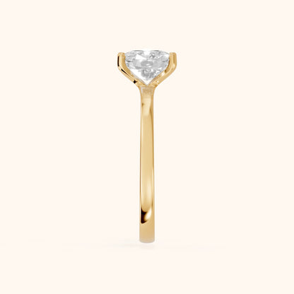 Matilda Cathedral Solitaire Cushion Diamond Engagement Ring in Yellow Gold - SideView.webp