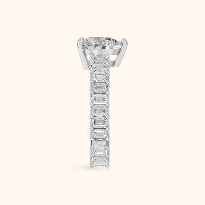 Mallory Shared Prong Heart Diamond Engagement Ring in White Gold - SideView.webp