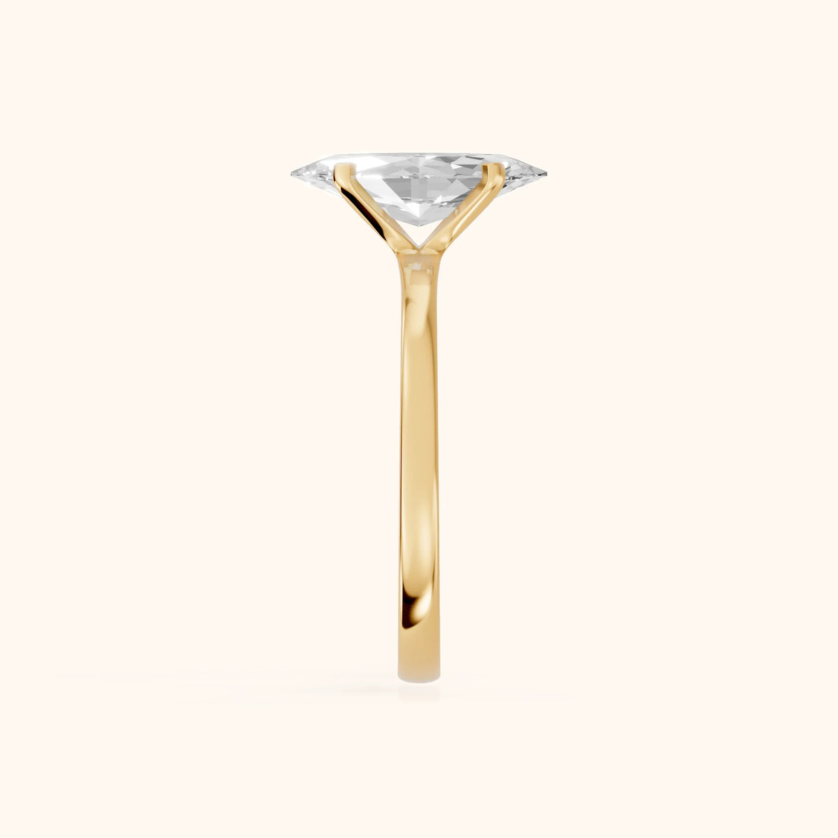 Matilda Cathedral Solitaire Marquise Diamond Engagement Ring in Yellow Gold - SideView.webp