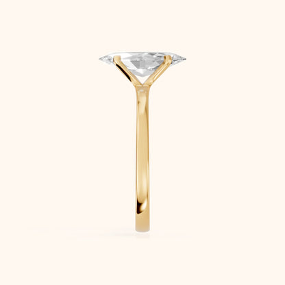 Matilda Cathedral Solitaire Marquise Diamond Engagement Ring in Yellow Gold - SideView.webp