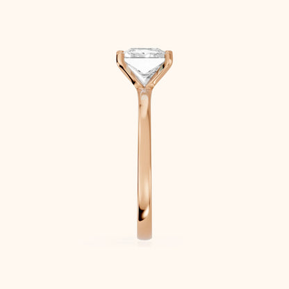Matilda Cathedral Solitaire Princess Diamond Engagement Ring in Rose Gold - SideView.webp