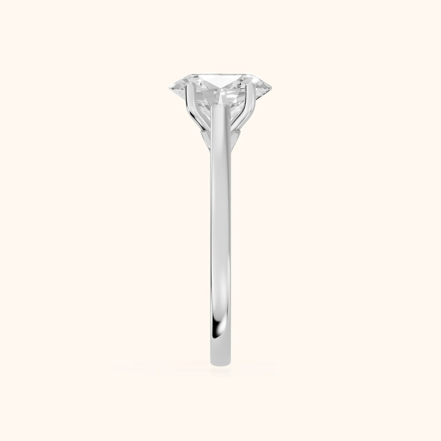 Iris Vintage Oval Diamond Engagement Ring in Platinum - SideView