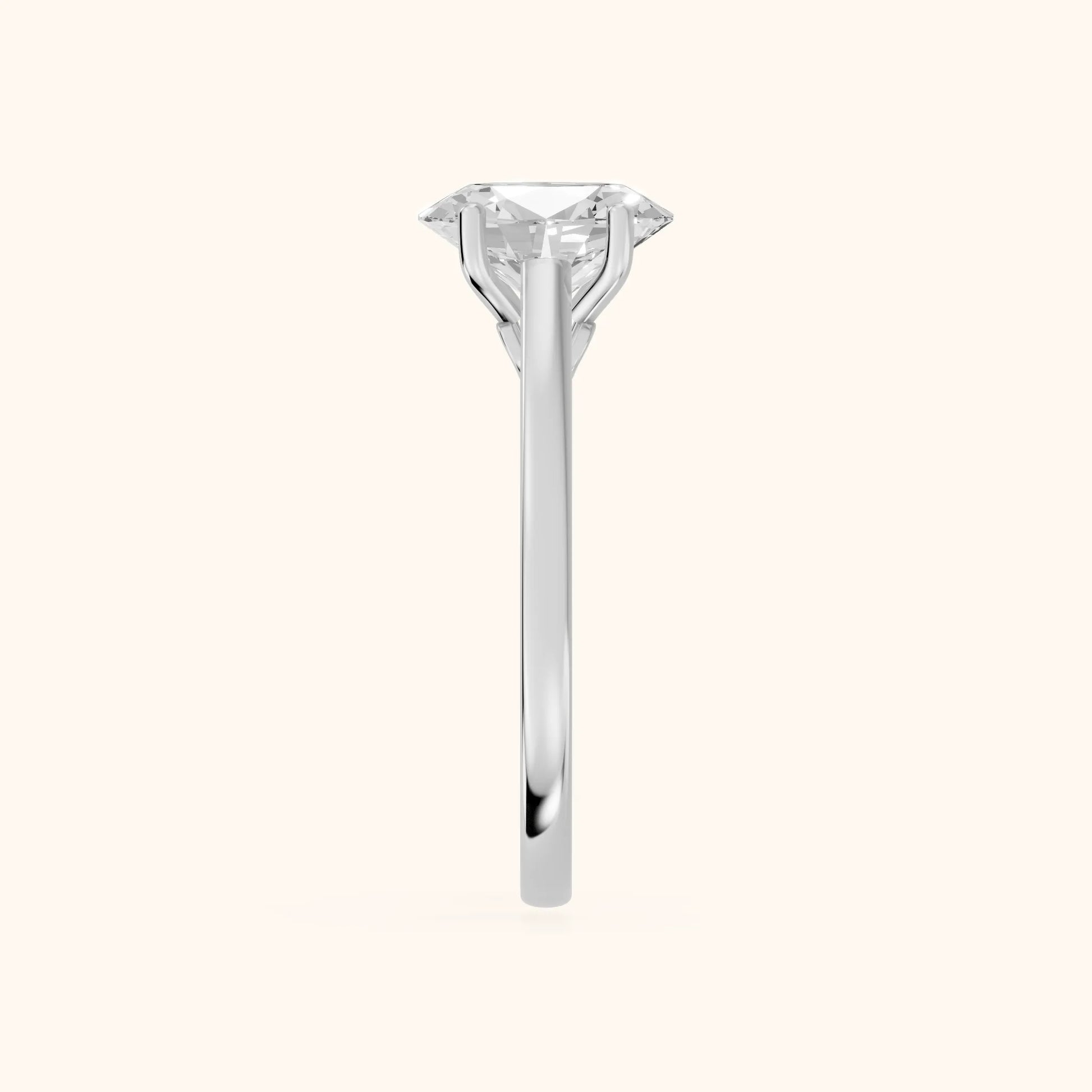 Iris Vintage Oval Diamond Engagement Ring in Platinum - SideView