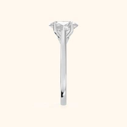 Iris Vintage Oval Diamond Engagement Ring in Platinum - SideView