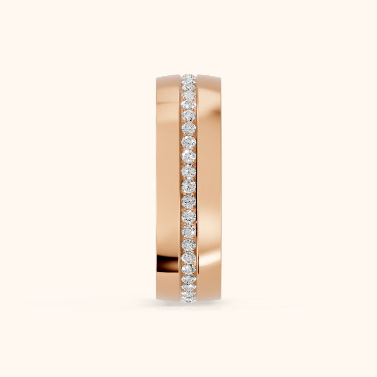 Kassia Micropavé Round Diamond Eternity Band in Rose Gold - SideView