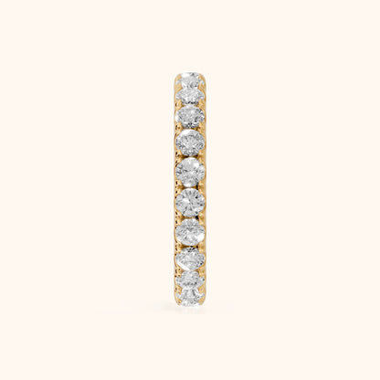 Ramona Shared Prong Round Diamond Eternity Band in Yellow Gold - SideView