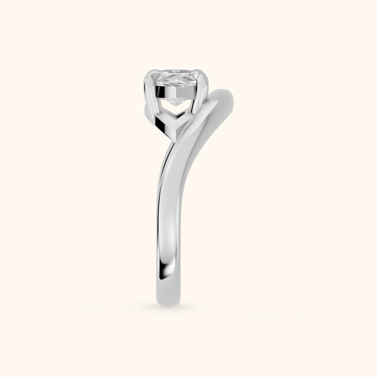 Katherine East-West Bypass Marquise Diamond Engagement Ring in Silver - SideView.webp