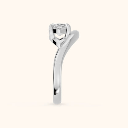 Katherine East-West Bypass Marquise Diamond Engagement Ring in Silver - SideView.webp