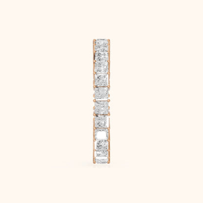 Manon Shared Prong Princess Diamond Eternity Band in Rose Gold - SideView