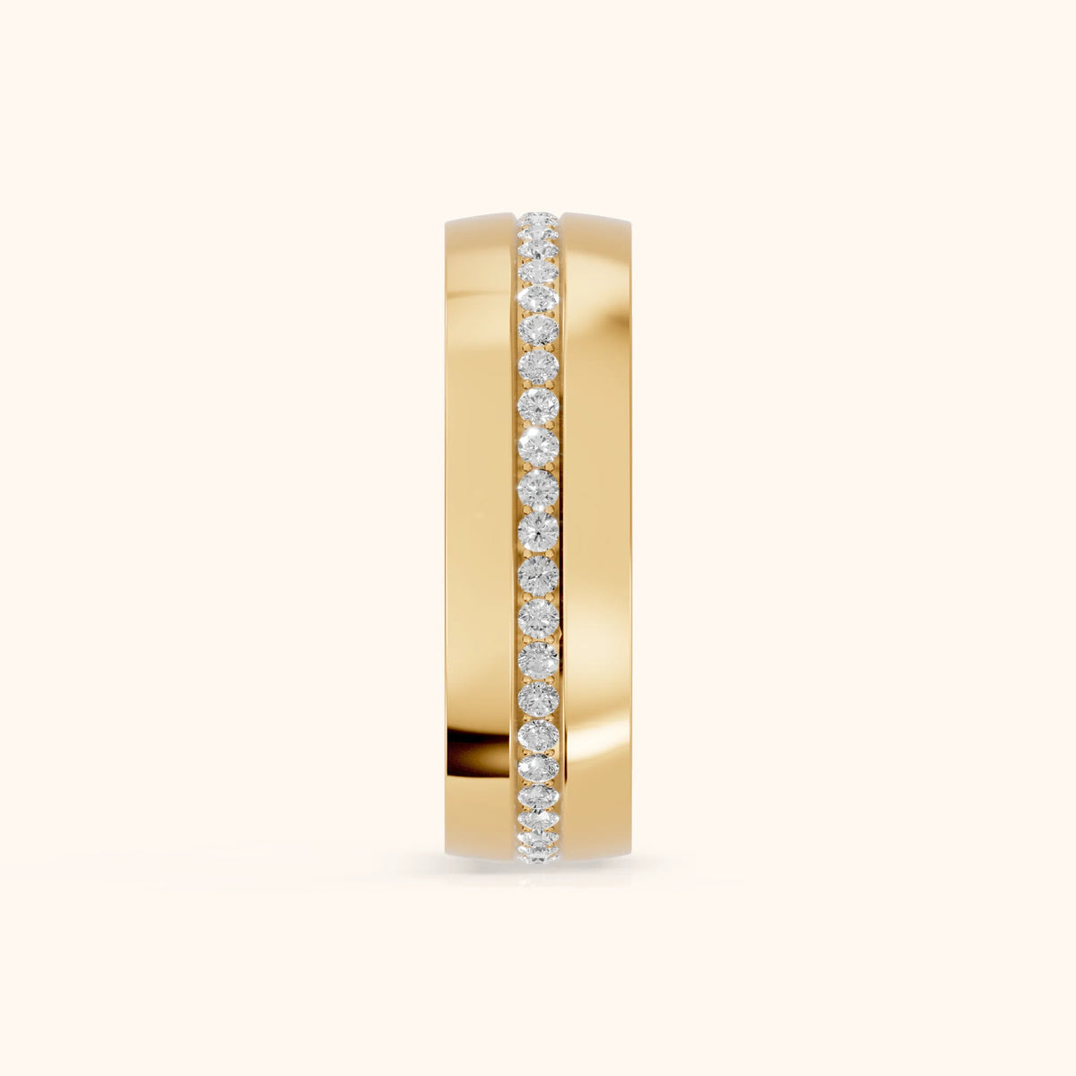 Kassia Micropavé Round Diamond Eternity Band in Yellow Gold - SideView