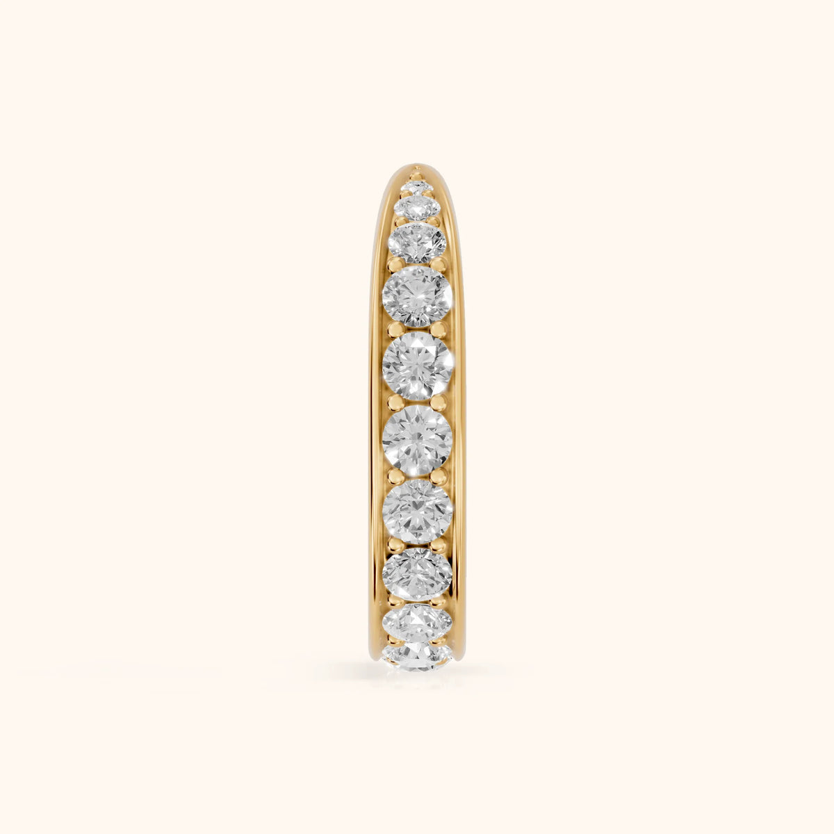 Julia Tapered Riviera Round Diamond Eternity Band in Yellow Gold - SideView