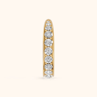 Julia Tapered Riviera Round Diamond Eternity Band in Yellow Gold - SideView