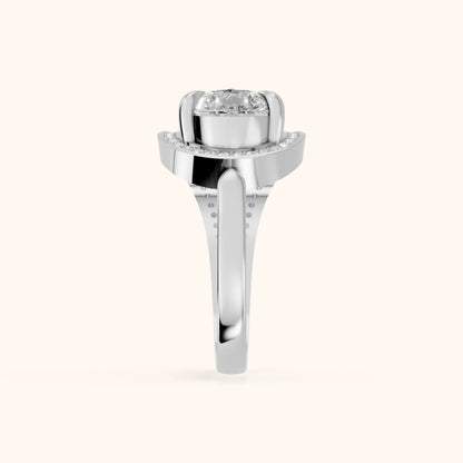 Ellery East-West Split Shank Pear Diamond Engagement Ring in White Gold - SideView.webp