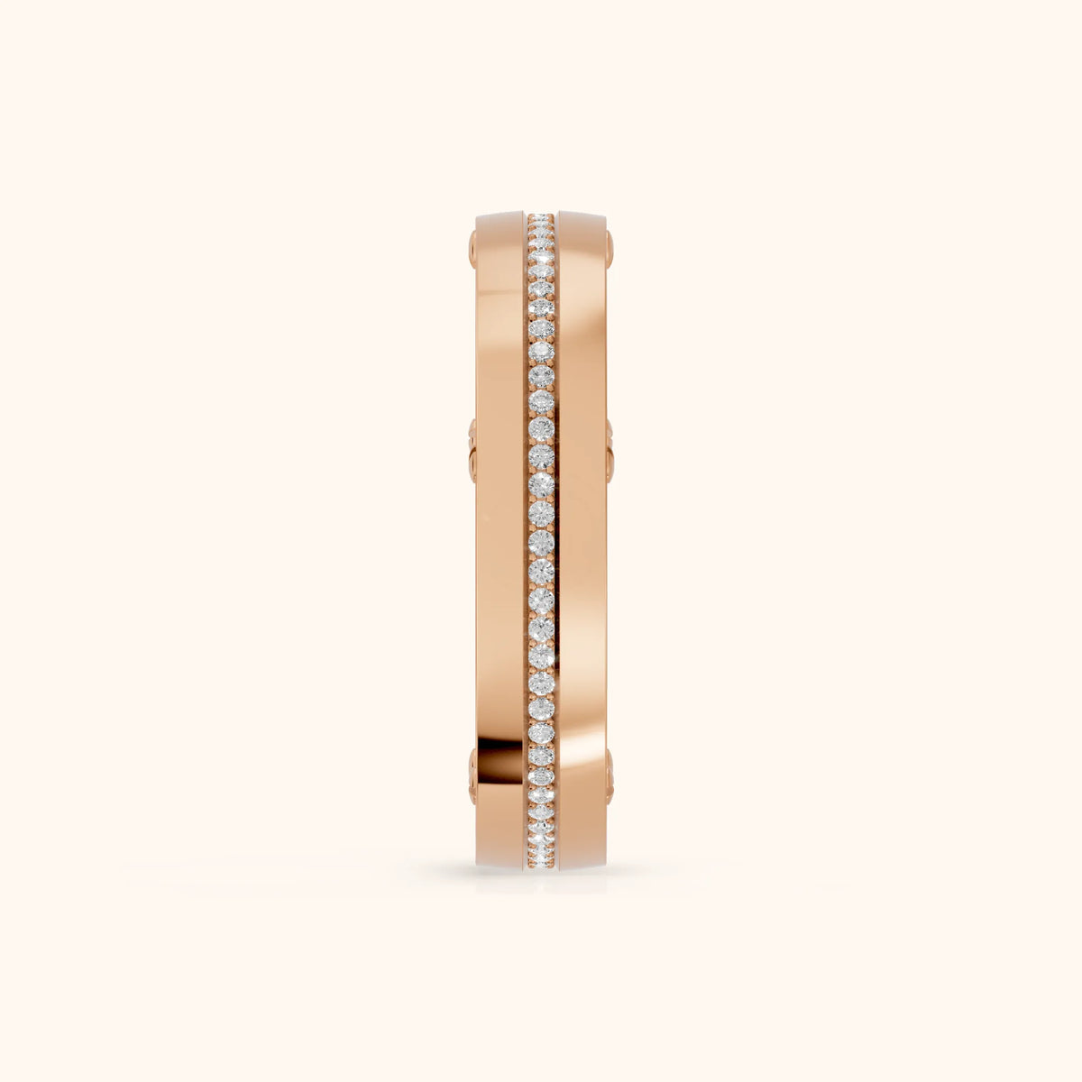 Elora Micropavé Round Diamond Eternity Band in Rose Gold - SideView