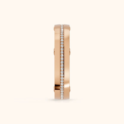 Elora Micropavé Round Diamond Eternity Band in Rose Gold - SideView