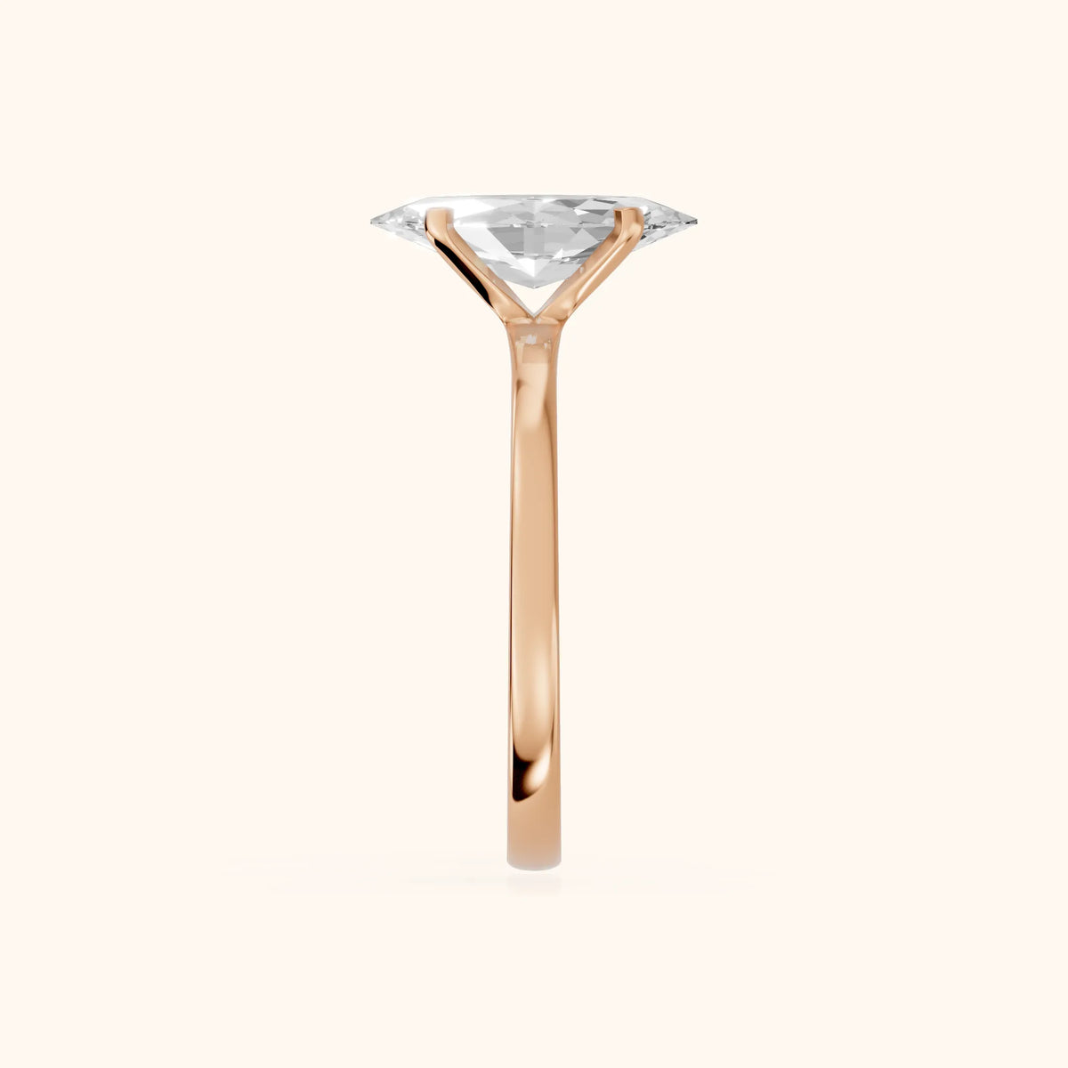 Matilda Cathedral Solitaire Marquise Diamond Engagement Ring in Rose Gold - SideView.webp
