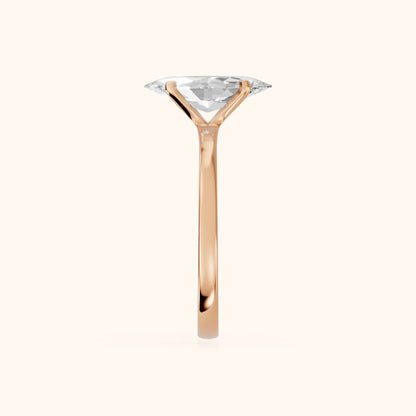 Matilda Cathedral Solitaire Marquise Diamond Engagement Ring in Rose Gold - SideView.webp