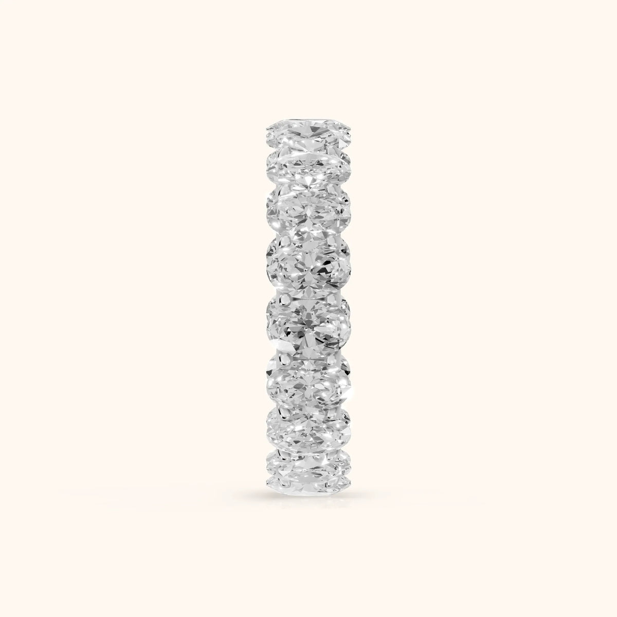 Ivana Shared Prong Oval Diamond Eternity Band in Silver - SideView