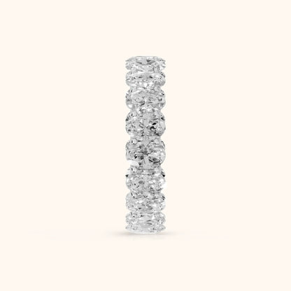 Ivana Shared Prong Oval Diamond Eternity Band in Silver - SideView