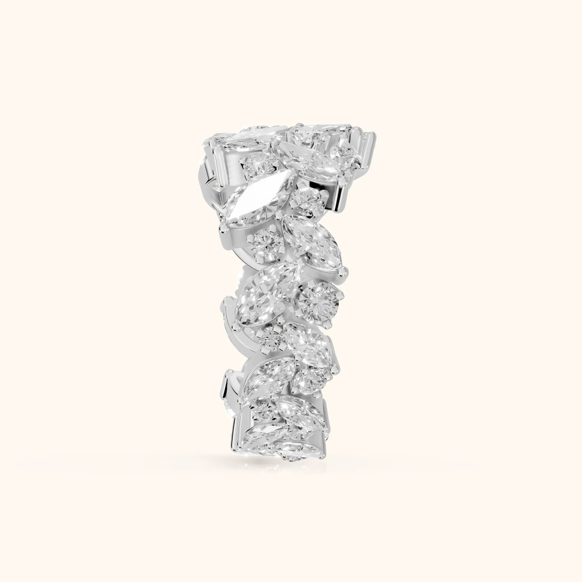 Romina Eternity Marquise & Round Diamond Anniversary Ring in White Gold - SideView