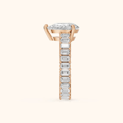 Mallory Shared Prong Pear Diamond Engagement Ring in Rose Gold - SideView.webp