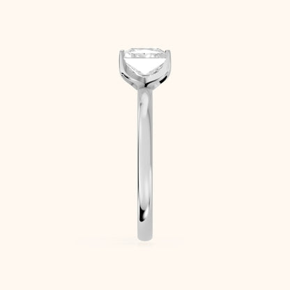 Serena Blossom Solitaire Princess Diamond Engagement Ring in White Gold - SideView
