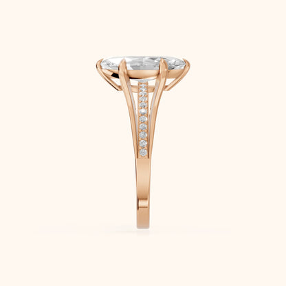 Lucinda Split Shank Marquise Diamond Engagement Ring in Rose Gold - SideView.webp