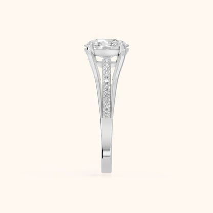 Lucinda Split Shank Cushion Diamond Engagement Ring in White Gold - SideView.webp