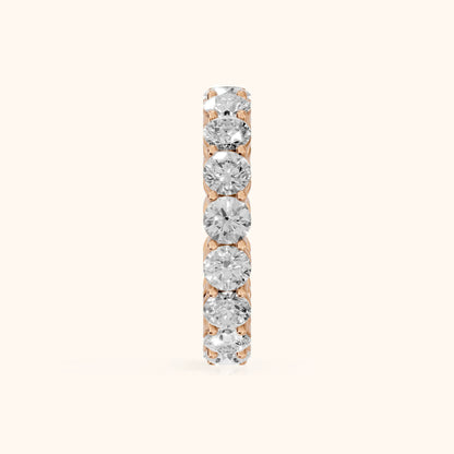 Camille Shared Prong Round Diamond Eternity Band in Rose Gold - SideView