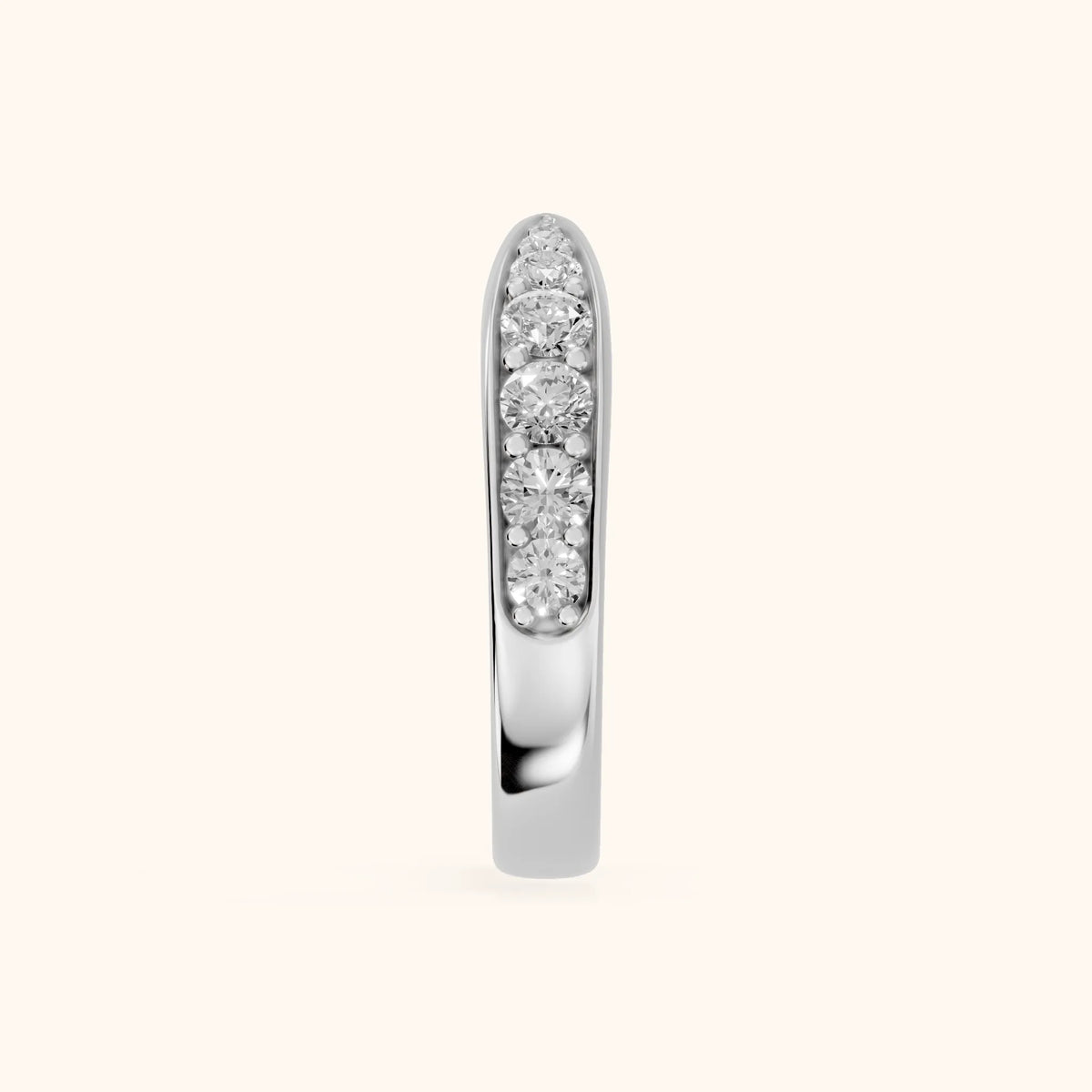 Carla Tapered Riviera Round Diamond Half Eternity Band in Platinum - SideView