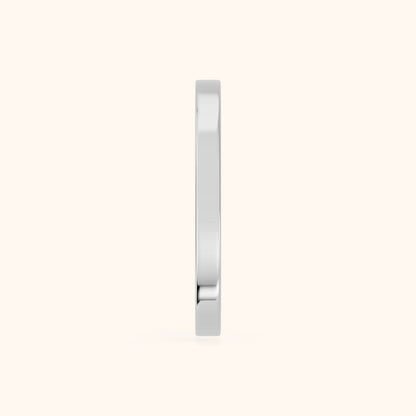 Zoya Classic Flat Wedding Band in Platinum - SideView