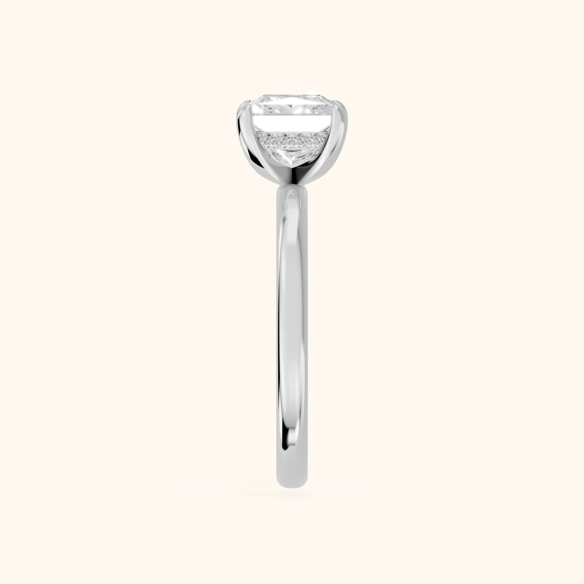 Charlotte Charm Solitaire Princess Diamond Engagement Ring in White Gold - SideView