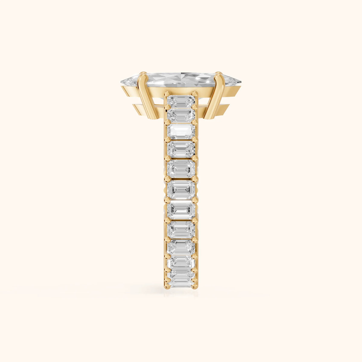 Mallory Shared Prong Marquise Diamond Engagement Ring in Yellow Gold - SideView.webp
